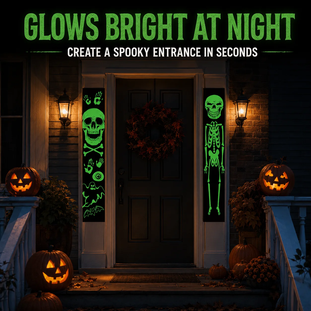 Halloween Skeleton Decoration - 2PCS Glow in the Dark Halloween