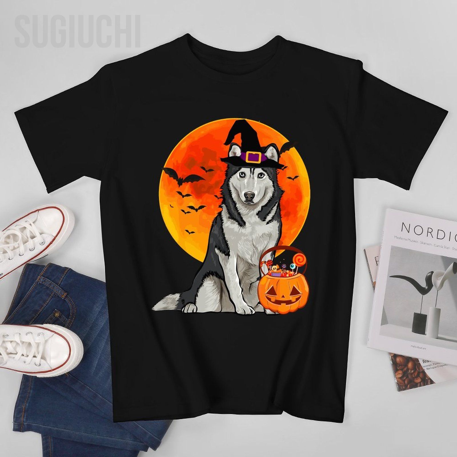Pumpkin Lantern Halloween - Unisex Men Dog Halloween Siberian Siberian