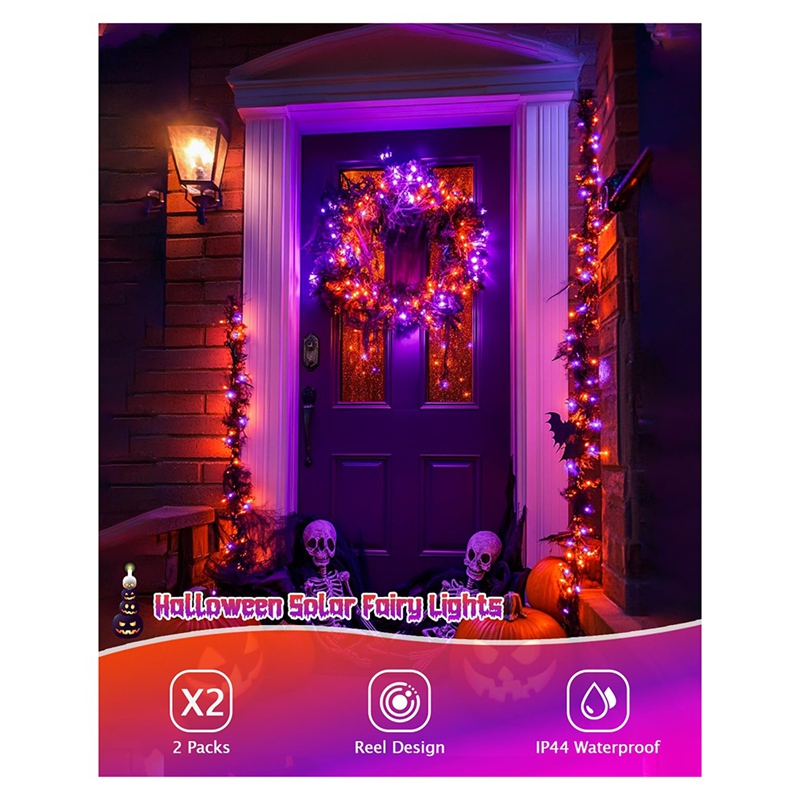 DT16 Solar Halloween String Li - огляд і ціна Halloween Led String Lights Orange