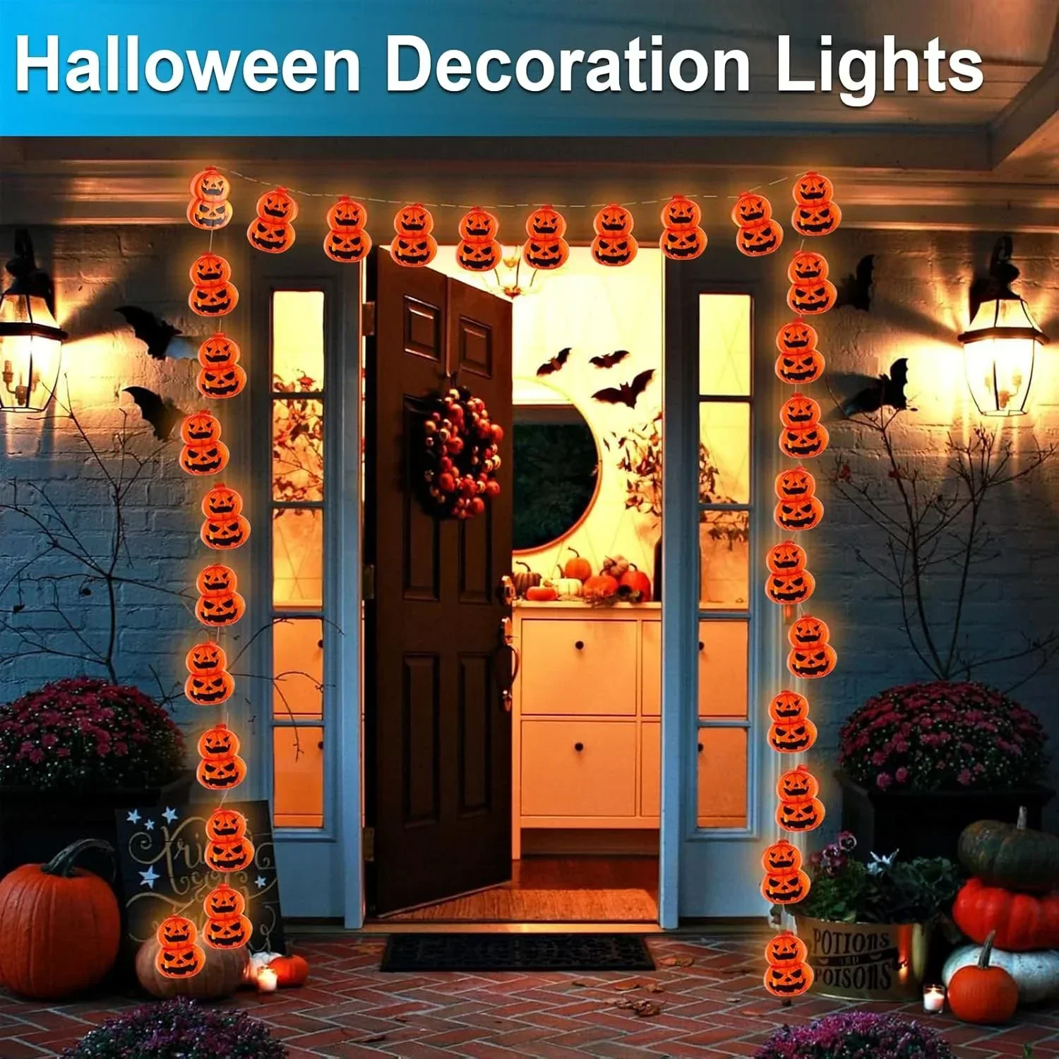 Halloween String Lights, Batte - огляд і ціна Halloween Led String Lights Orange