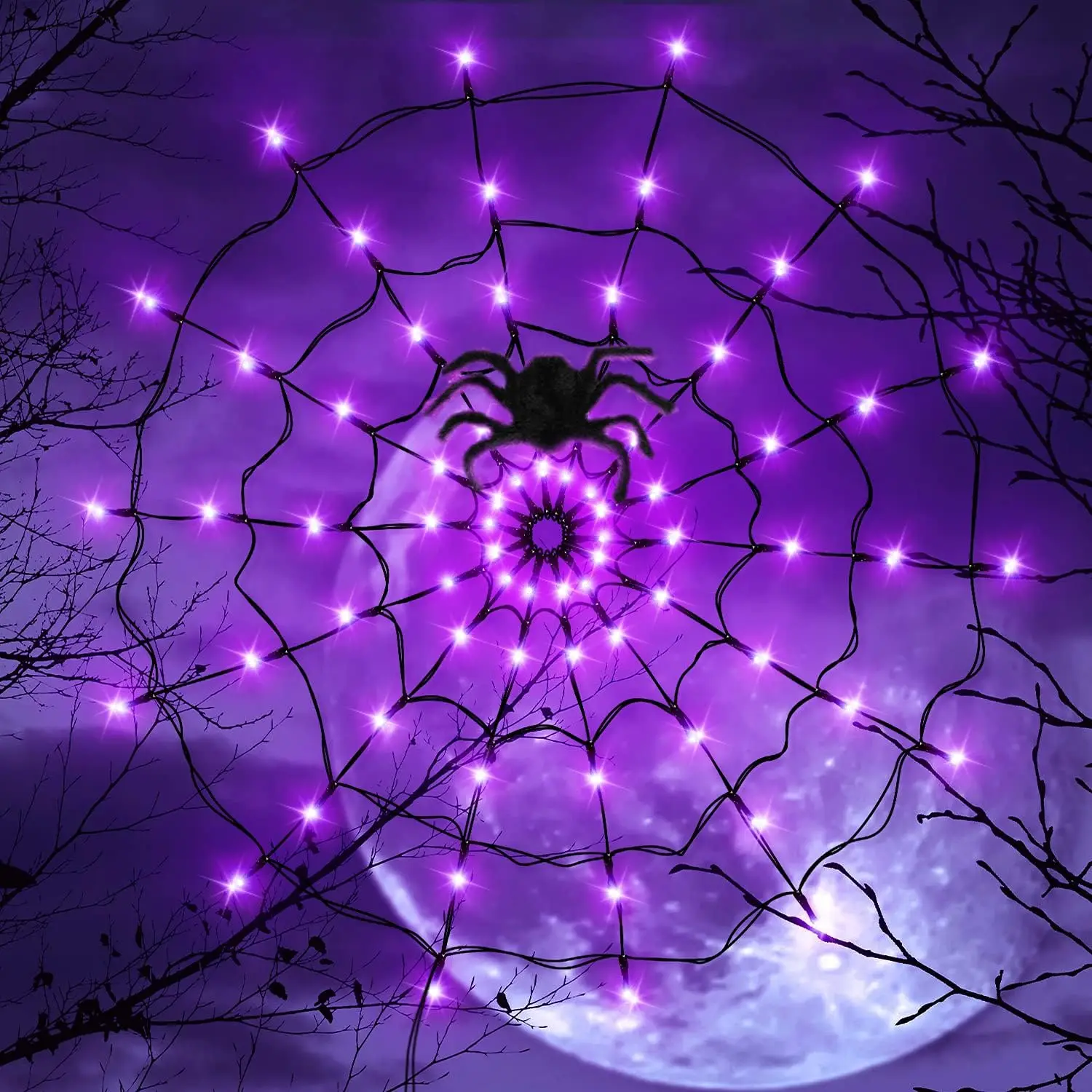 Halloween LED String Light Spi - огляд і ціна Spider Web Halloween Decoration