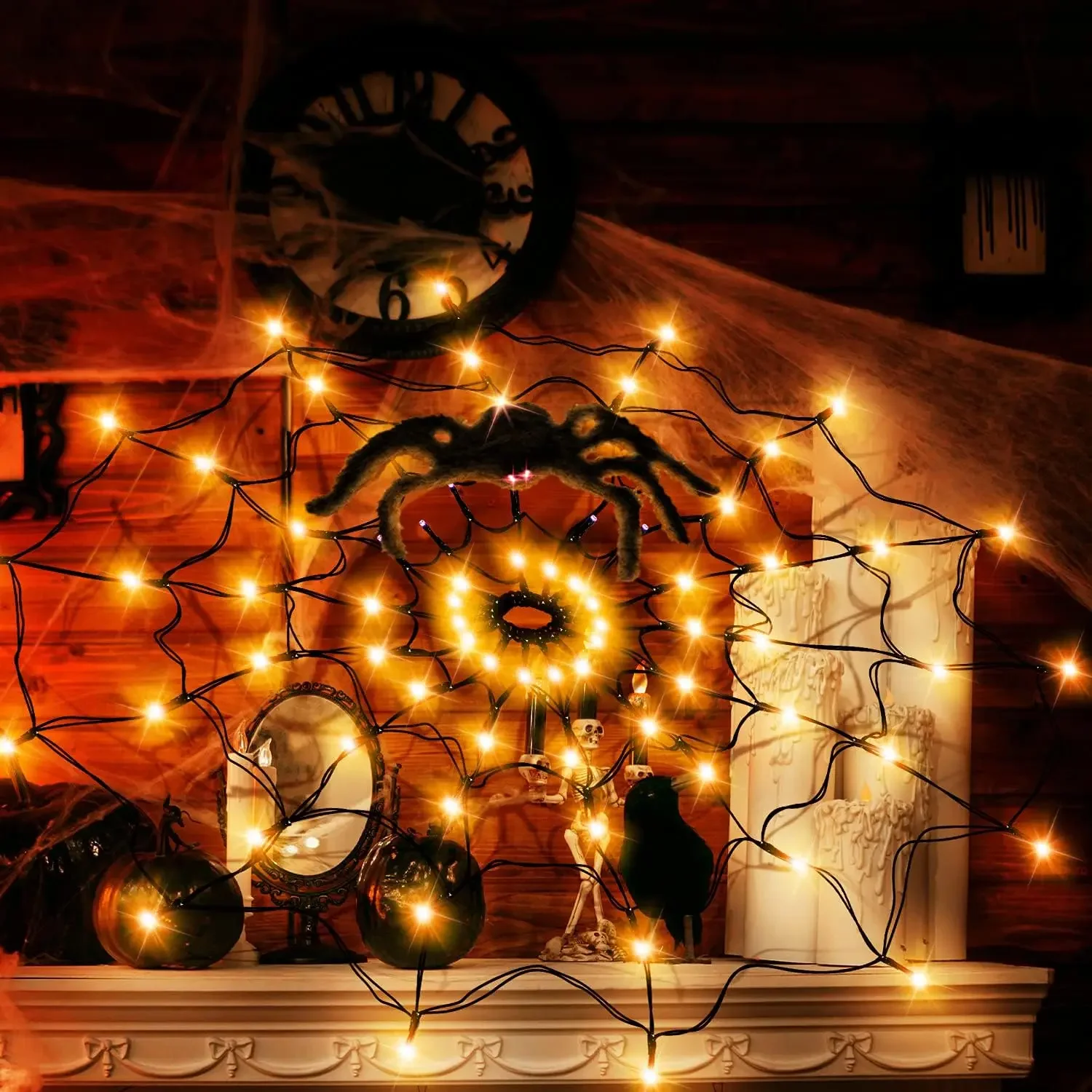 Halloween LED String Light Spi - огляд і ціна Spider Web Halloween Decoration