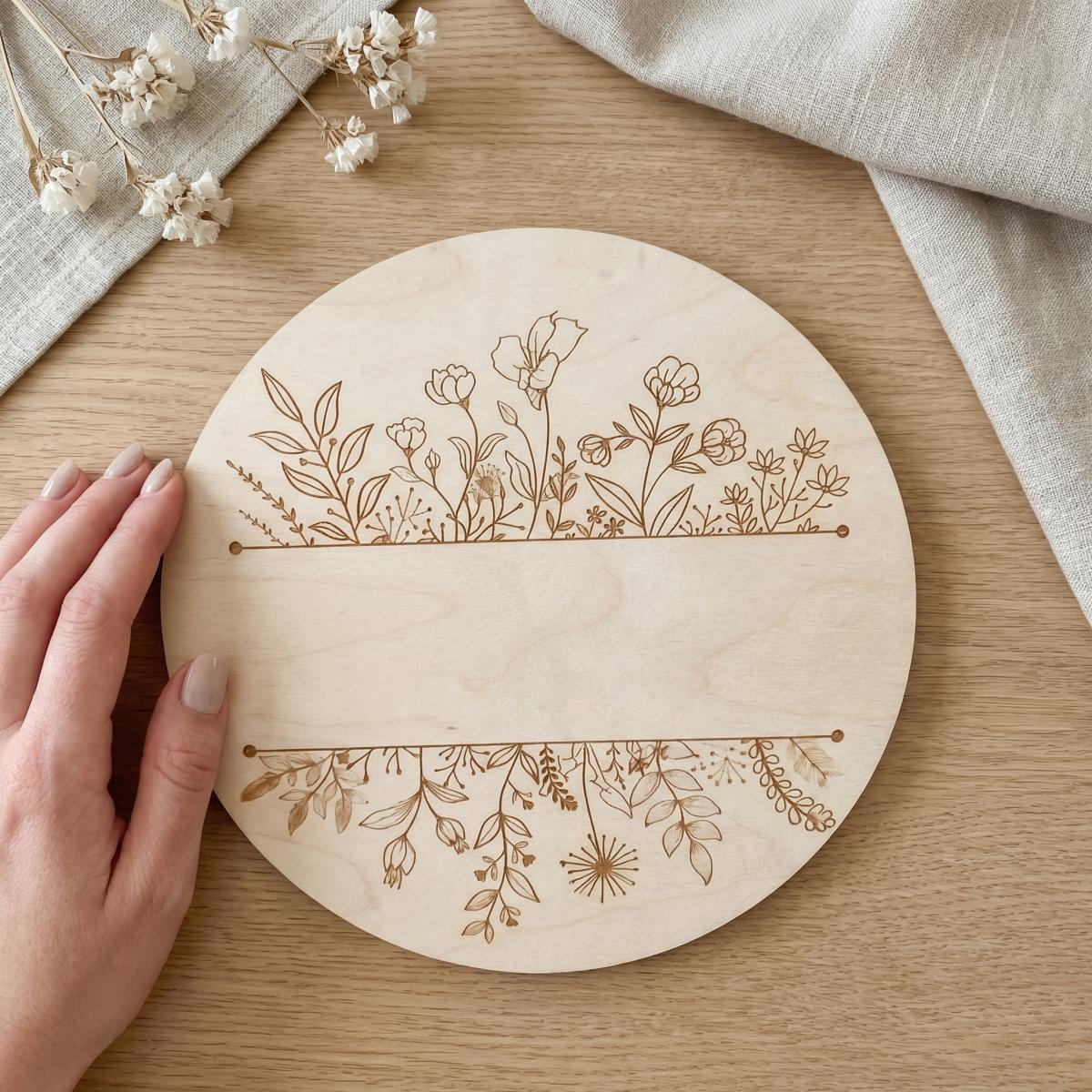 Personalized Floral Round Wood - огляд і ціна Halloween Party Supplies