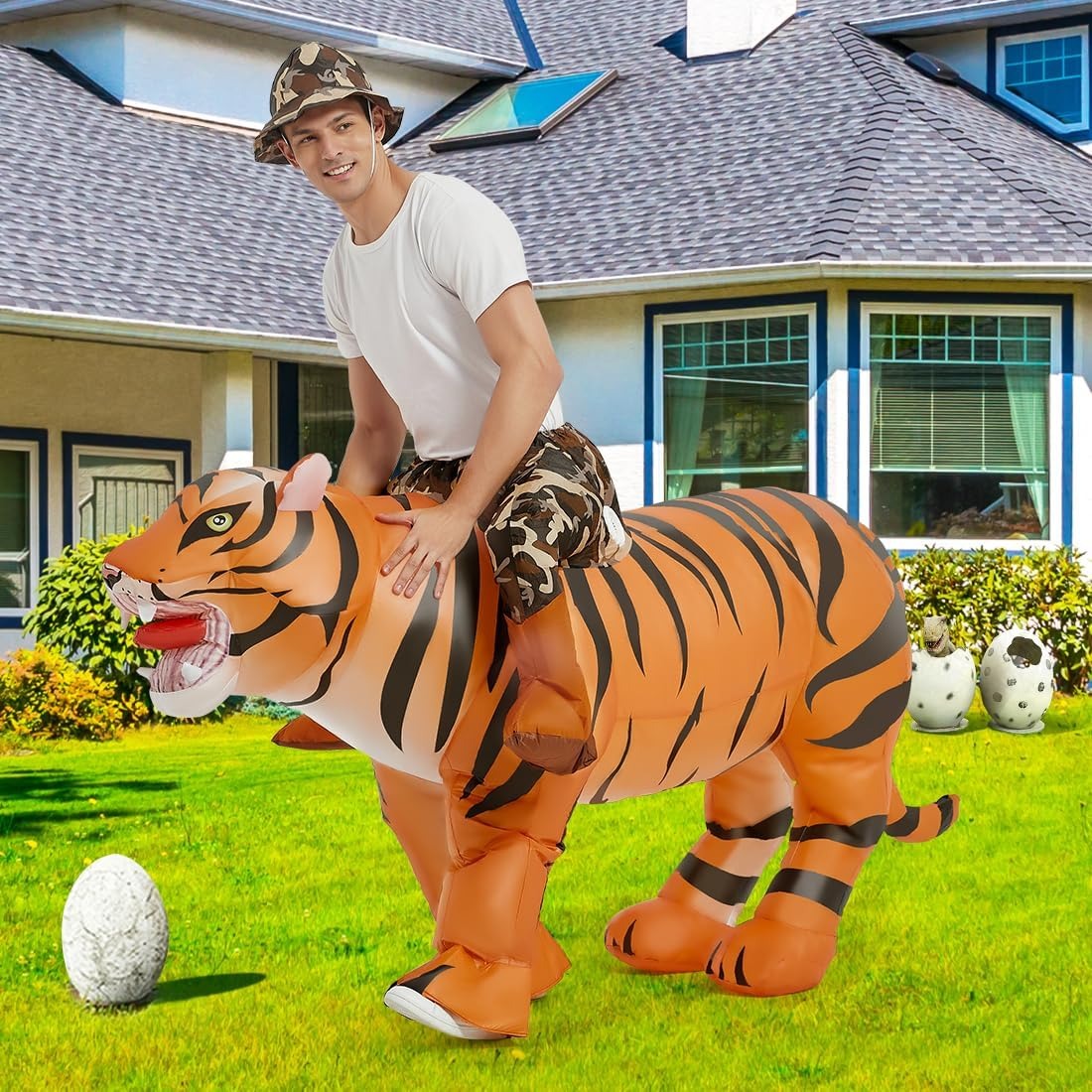 Inflatable Tiger Costume for A - огляд і ціна Halloween Costume Adult