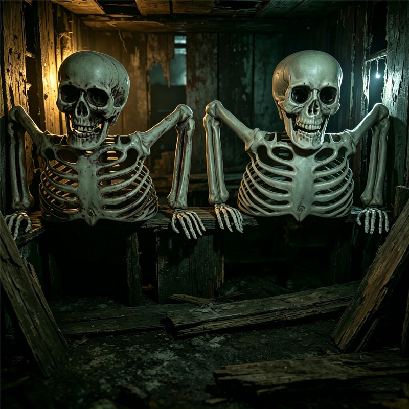Horror Half Skeleton Skull Orn - огляд і ціна Halloween Skeleton Decoration