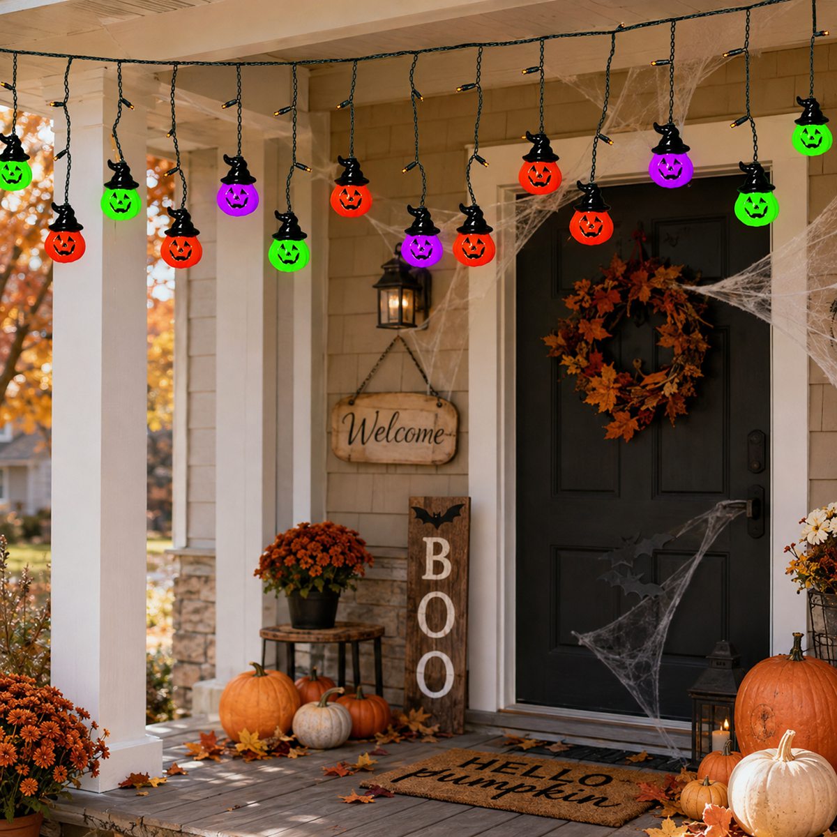 1pc Halloween Horrible 10 Witc - огляд і ціна Halloween Led String Lights Orange