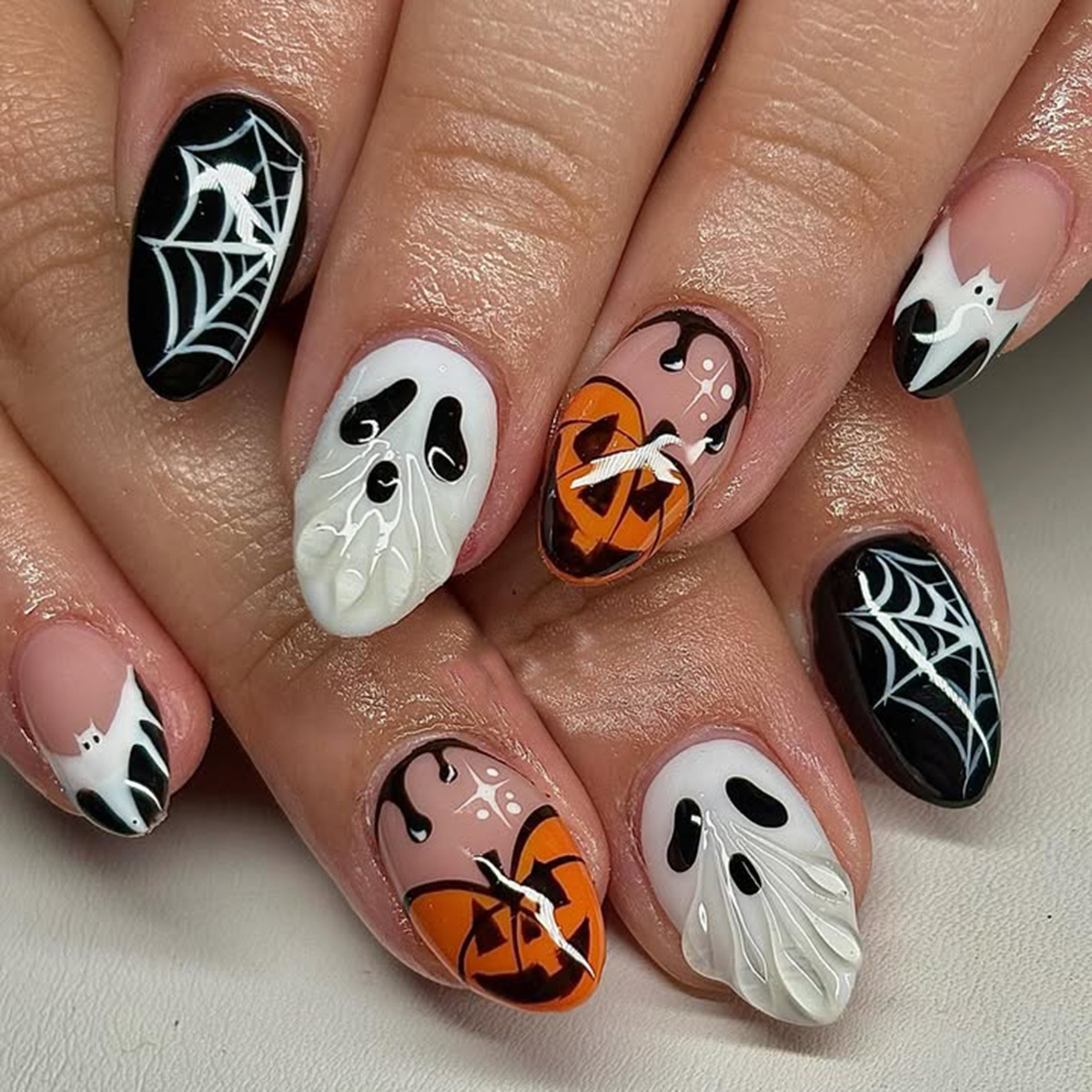Halloween Fake Nails Ghost Pum - огляд і ціна Pumpkin Lantern Halloween