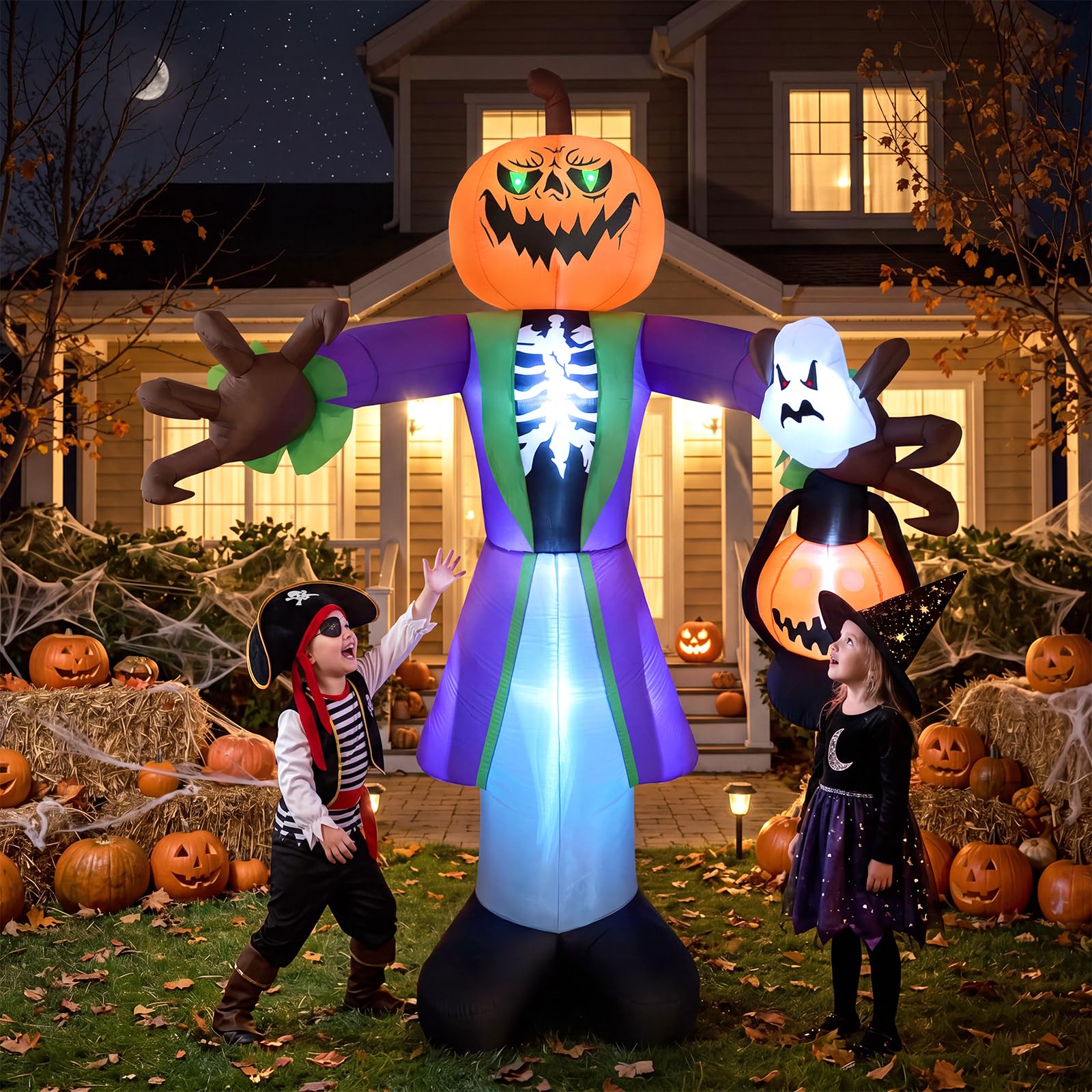 8ft Lighted Halloween Inflatab - огляд і ціна Halloween Pumpkin Decor Led