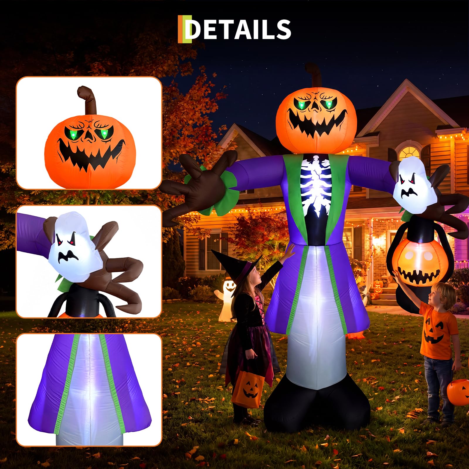 8ft Lighted Halloween Inflatab - огляд і ціна Halloween Pumpkin Decor Led